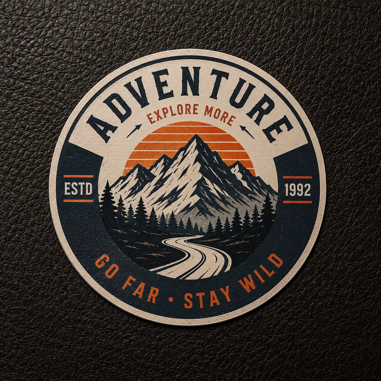 Custom printed patch applied to a premium leather jacket.